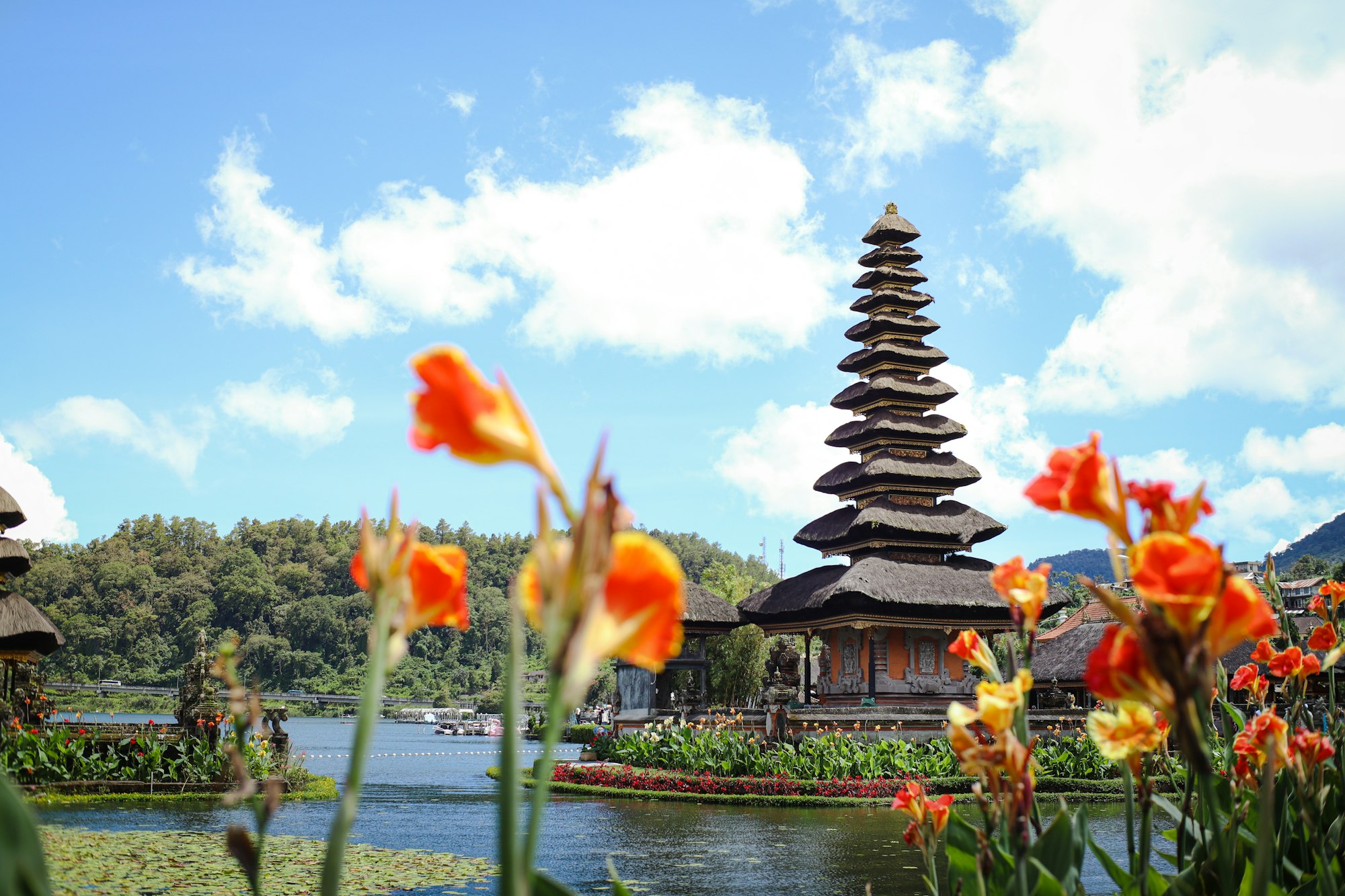 Lake and mountain scenery in Bedugul, Tabanan — the same highland region home to Bali's quietest natural hot springs like Angseri and Belulang
